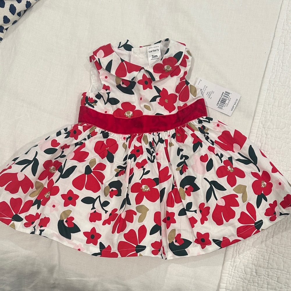 Carter's Red and White Floral Baby Dress